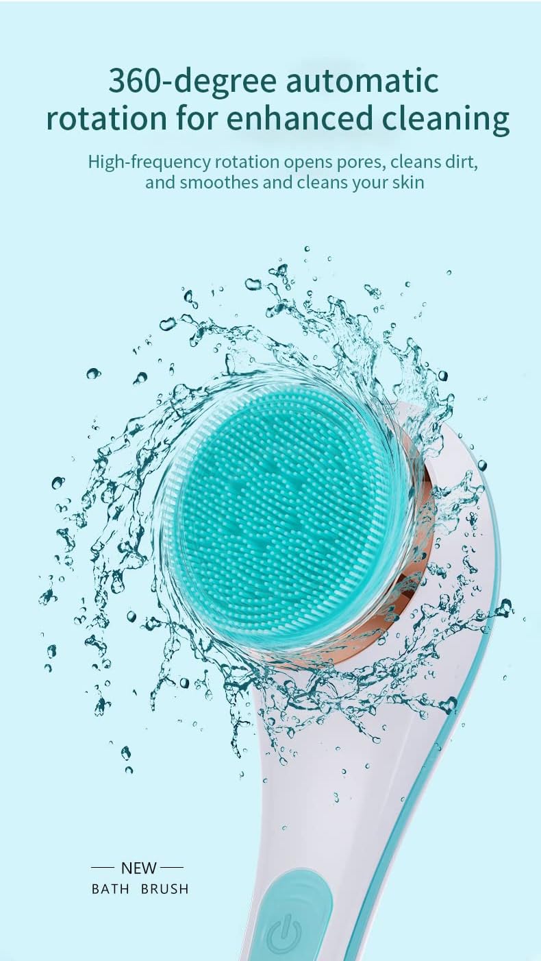CNAIER Bath and Body Scrub Electric Brush Set - Rechargeable 4 in 1 (Random Color)